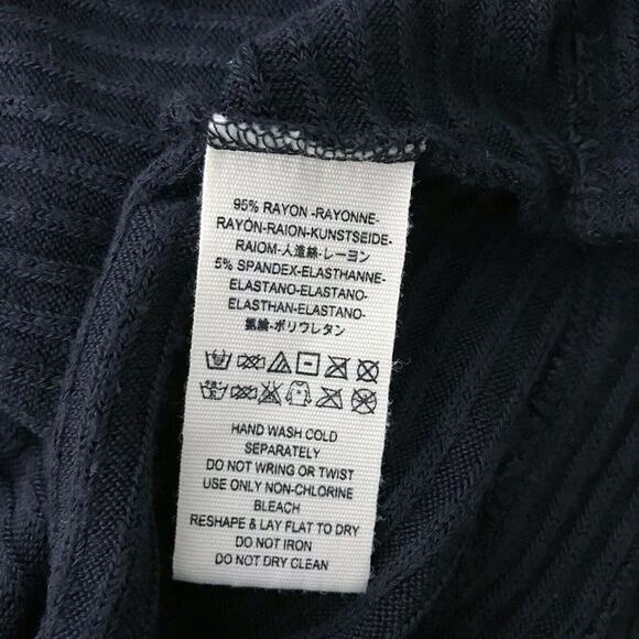 We The Free Small S Lover Rib Thermal Top Black Long Sleeve Split Back Cowl Neck - Picture 8 of 8